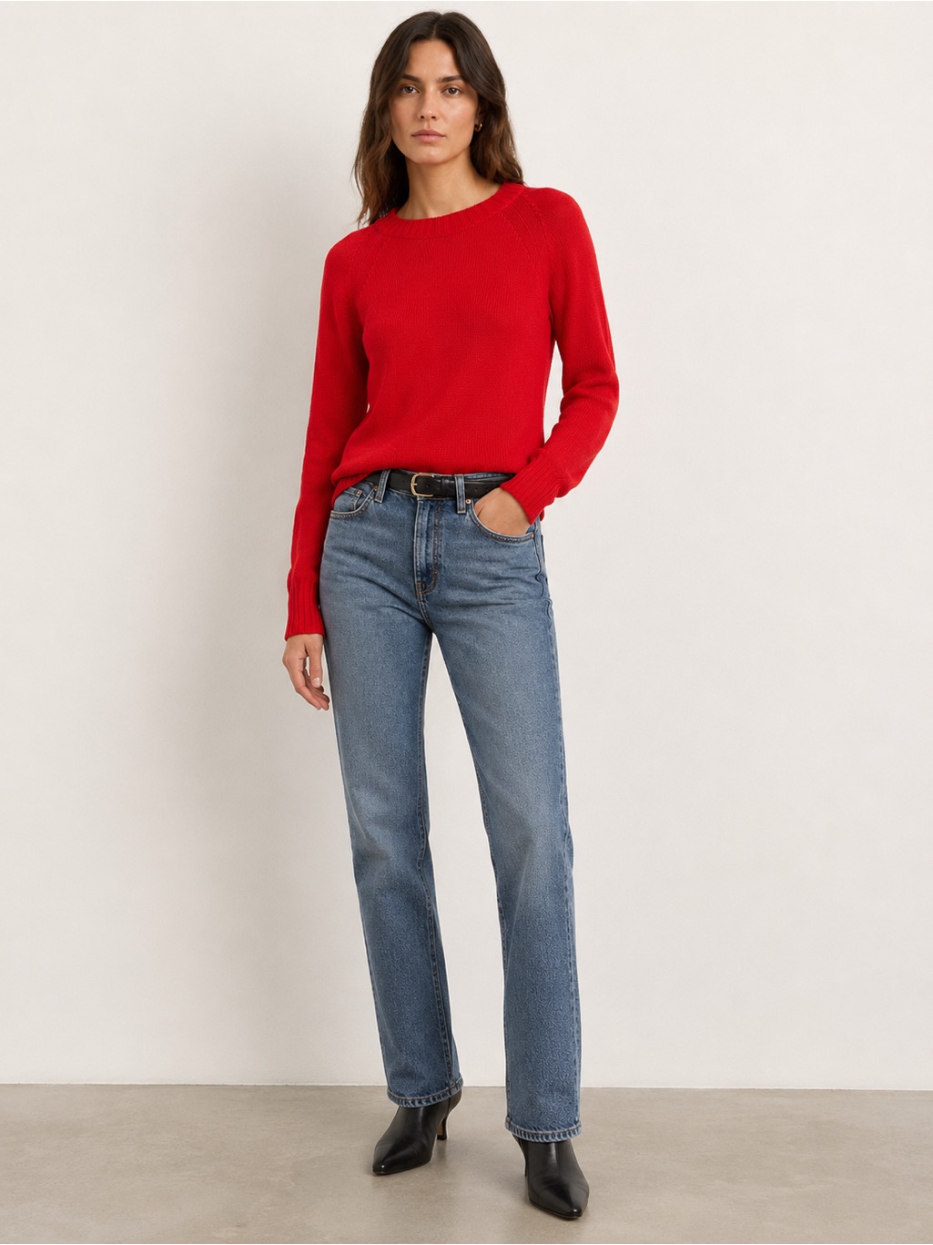 Everlane Red Crewneck Cotton Blend Pullover Sweater Size Small